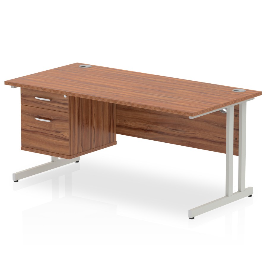 Rayleigh Cantilever Straight Desk with Fixed Pedestal